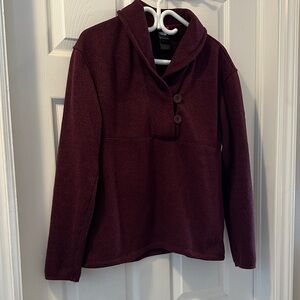 THE NORTH FACE Y2K Minimalist Burgundy Shawl-Collar Fleece Pullover Sz Lg